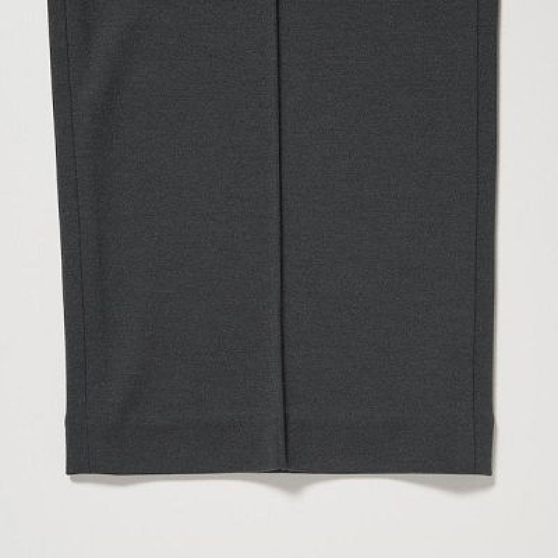 Uniqlo Easy Wide Straight Byxor Dam Svarta | 8659372