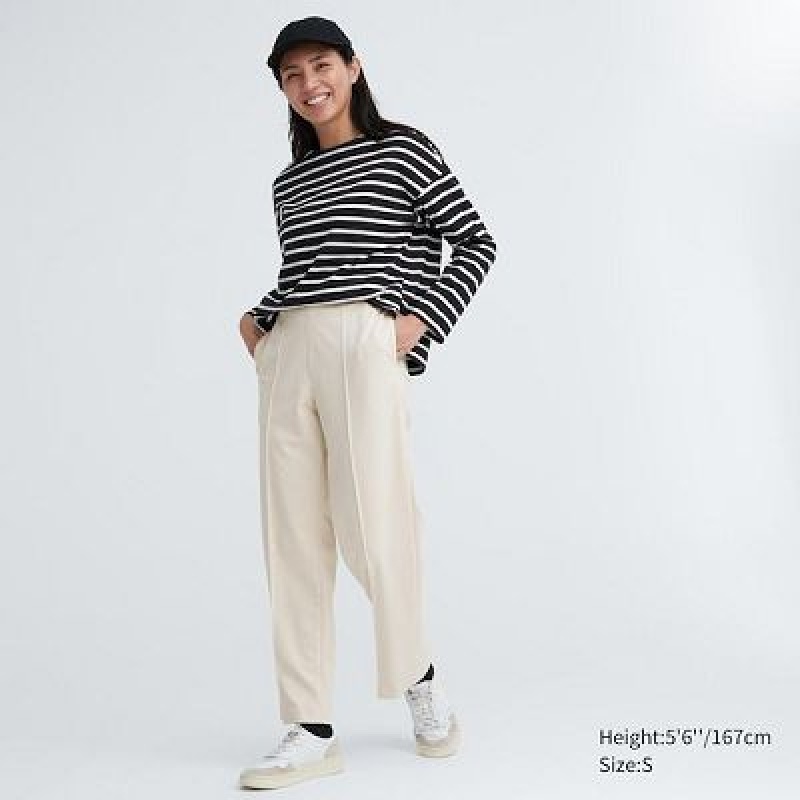 Uniqlo Easy Wide Straight Byxor Dam Vita | 9130203