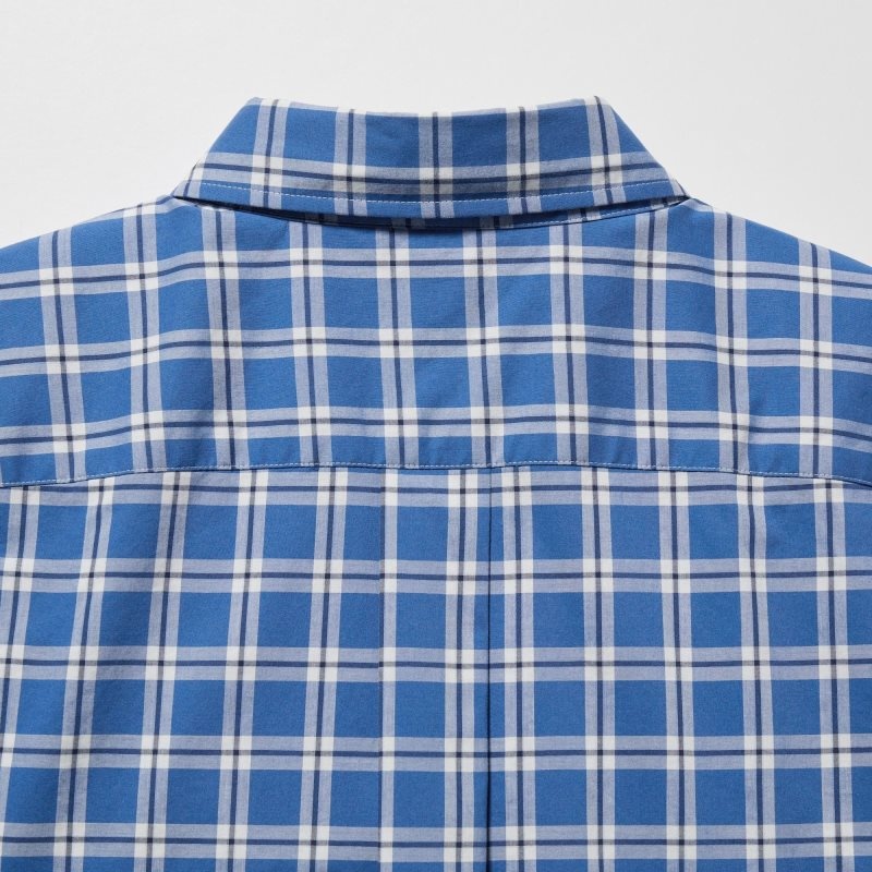 Uniqlo Extra Fine Cotton Broadcloth Long-sleeve Skjorta Herr Blå | 3973005