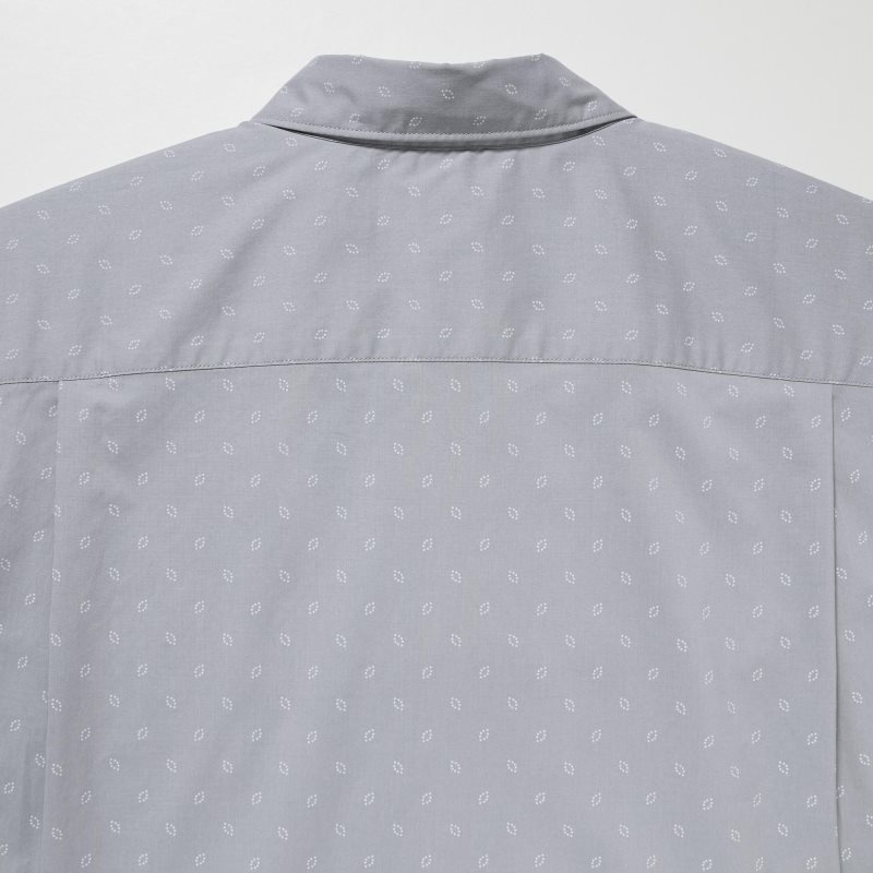 Uniqlo Extra Fine Cotton Short-sleeve Skjorta Herr Grå | 9561133