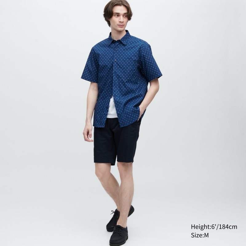 Uniqlo Extra Fine Cotton Short-sleeve Skjorta Herr Grå | 9561133