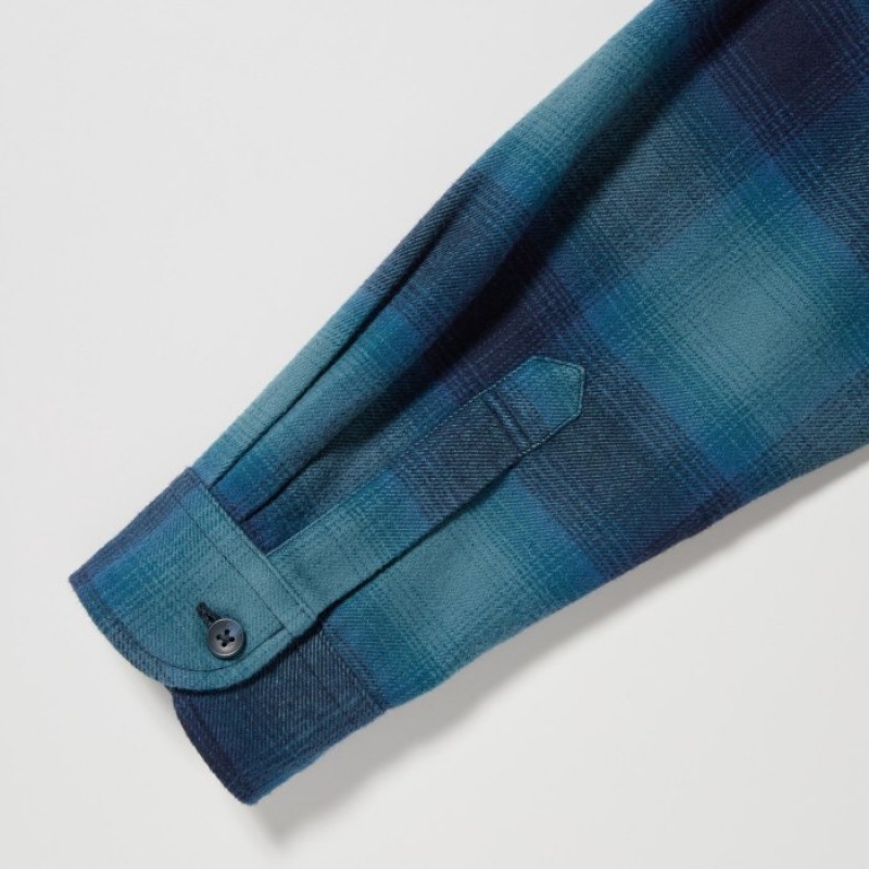 Uniqlo Flannel Checked Casual Skjorta Dam Blå | 9867053