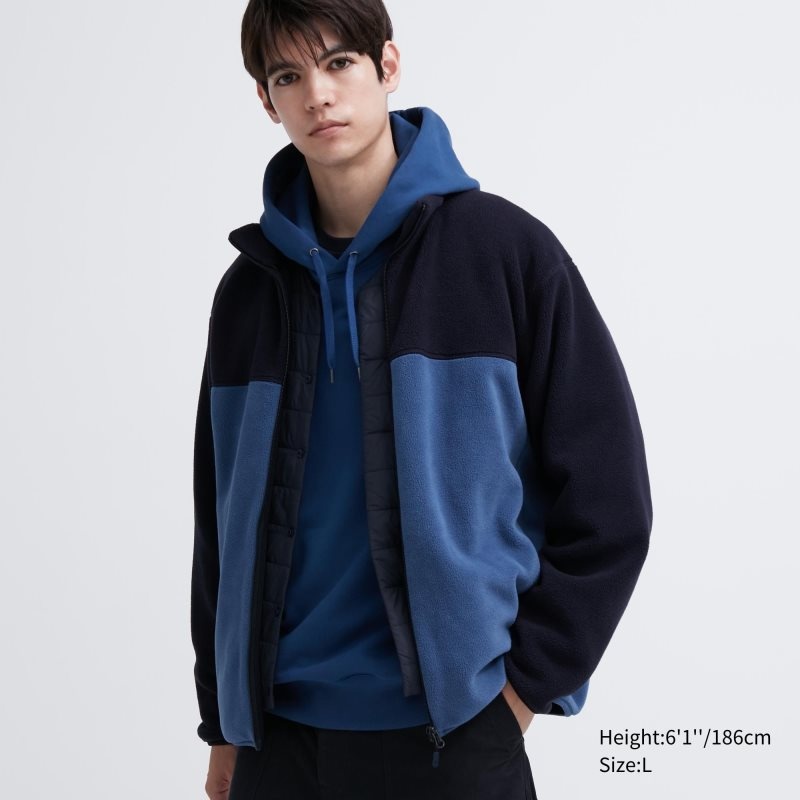 Uniqlo Fleece Long Sleeve Full-zip Jackor Herr Blå | 9528243