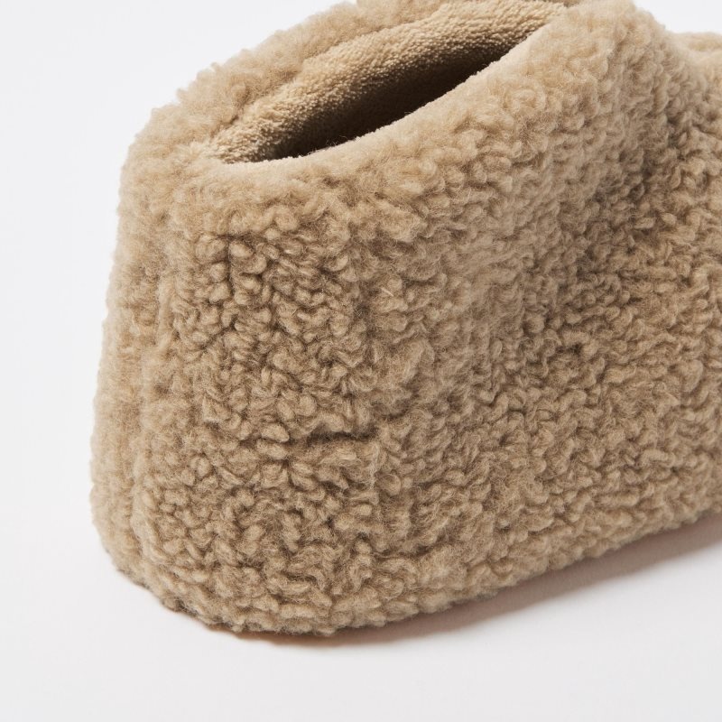 Uniqlo Fleece Room Faux Shearling Fleece Tofflor Herr Beige | 2307176