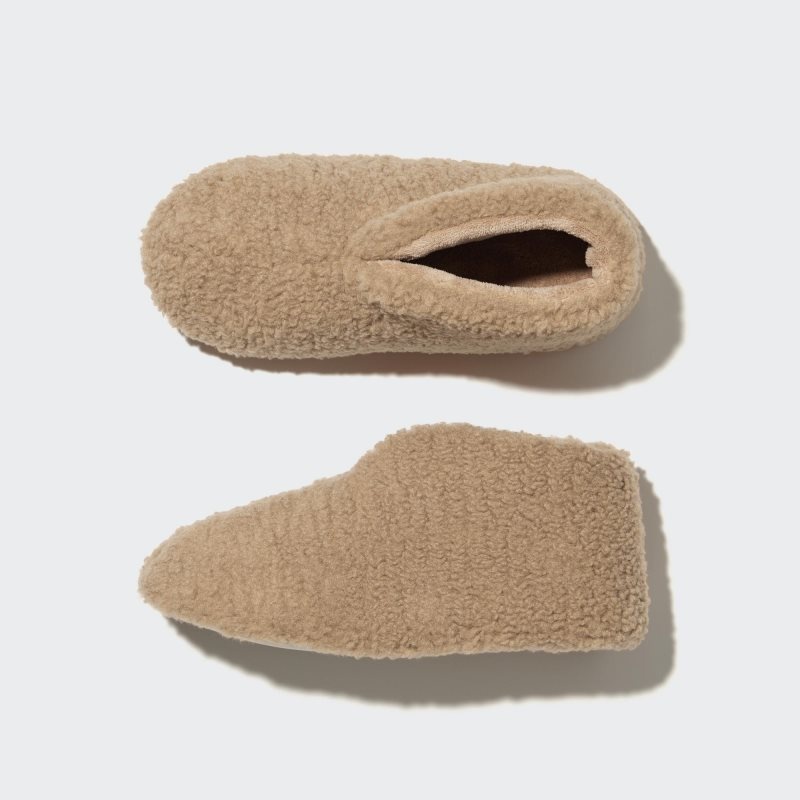 Uniqlo Fleece Room Faux Shearling Fleece Tofflor Herr Beige | 2307176