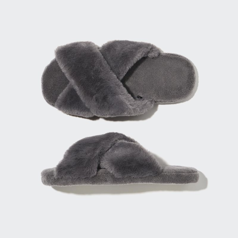 Uniqlo Fleece Room Furry Fleece Tofflor Herr Grå | 5923944