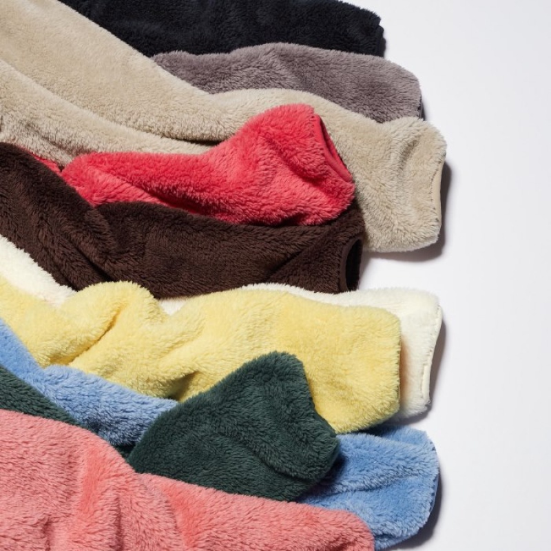Uniqlo Fluffy Yarn Fleece Full-Zip Jackor Dam Vita | 1459434