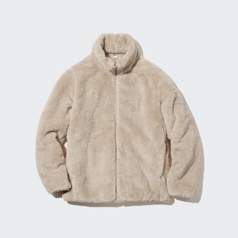 Uniqlo Fluffy Yarn Fleece Full-Zip Jackor Dam Vita | 1459434