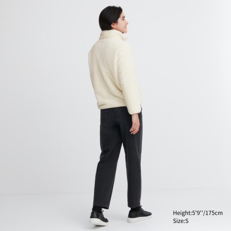 Uniqlo Fluffy Yarn Fleece Full-Zip Jackor Dam Vita | 350366