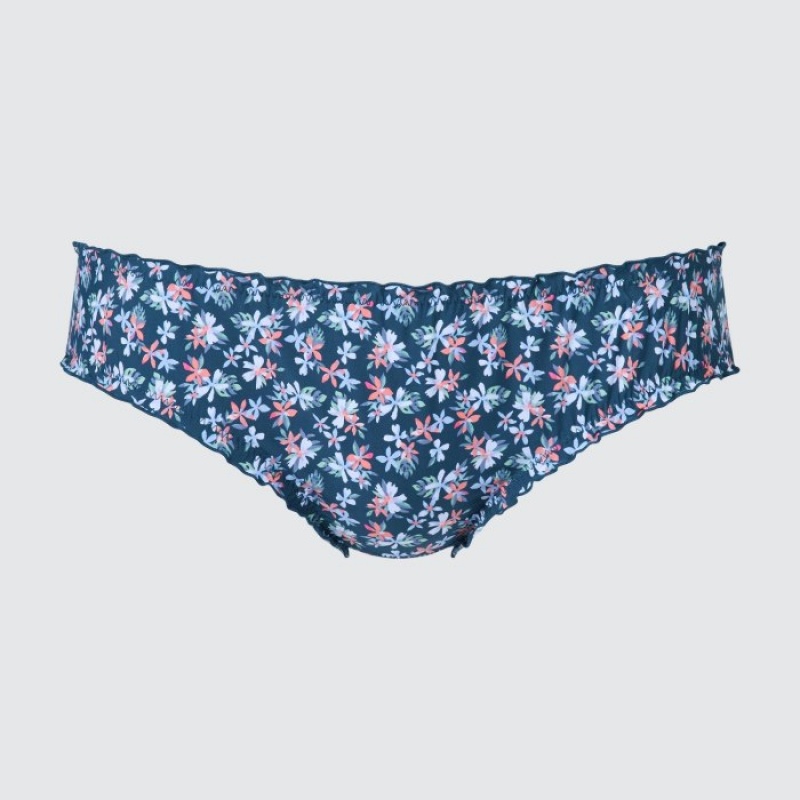 Uniqlo Frilled Mid-Rise Kalsonger Dam Blå | 6458531