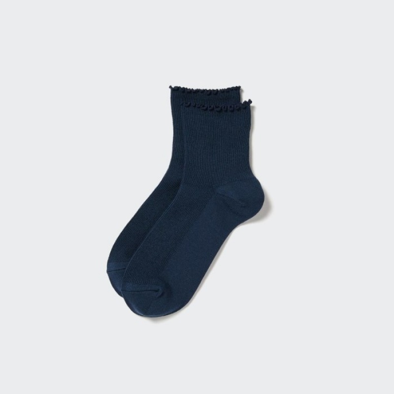Uniqlo HEATTECH Crew Mellow Strumpor Dam Marinblå | 6103514