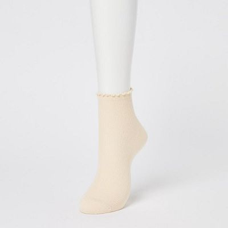 Uniqlo HEATTECH Crew Mellow Strumpor Dam Beige | 9144072