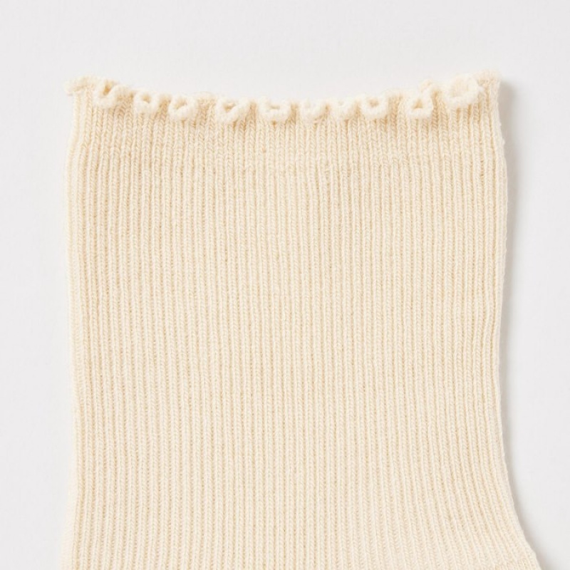 Uniqlo HEATTECH Crew Mellow Strumpor Dam Beige | 5131154