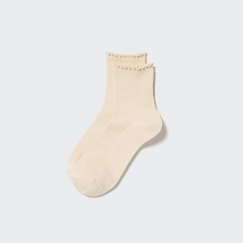 Uniqlo HEATTECH Crew Mellow Strumpor Dam Beige | 5131154