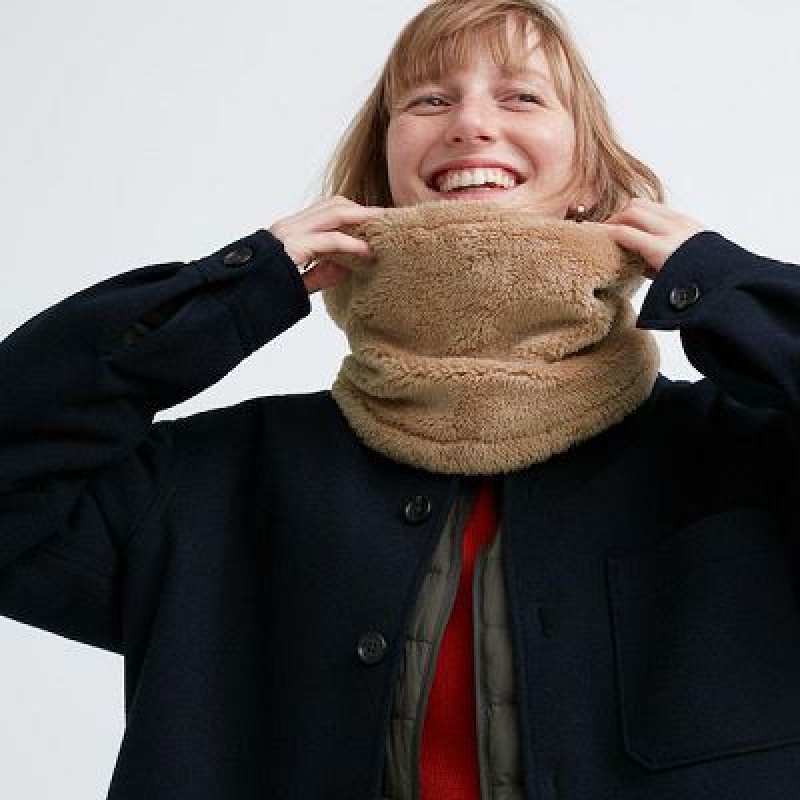 Uniqlo HEATTECH Fluffy Yarn Nackvärmare Dam Beige | 9111617