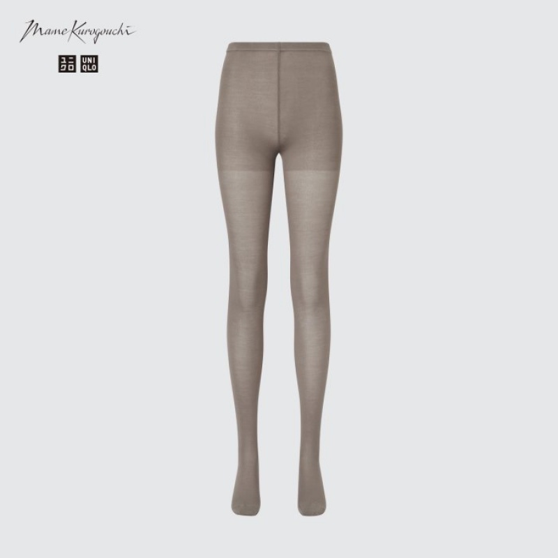 Uniqlo HEATTECH Knitted Sheer Strumpbyxor Dam Grå | 8473932