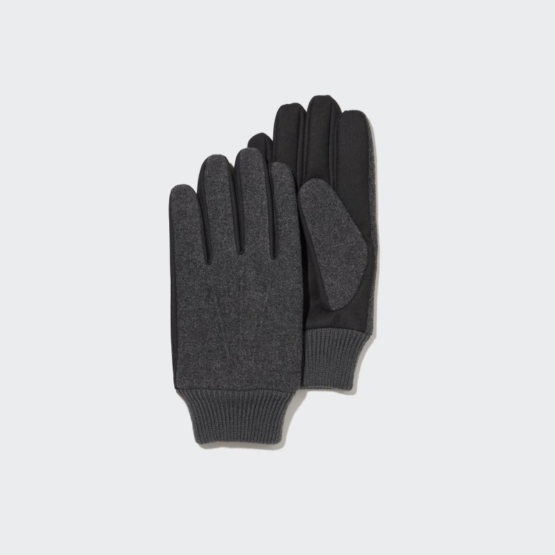 Uniqlo HEATTECH Lined Faux Wool Handskar Herr Grå | 4150695