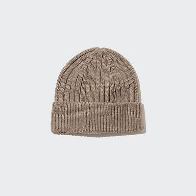 Uniqlo HEATTECH Ribbed Mössa Dam Beige | 9875986