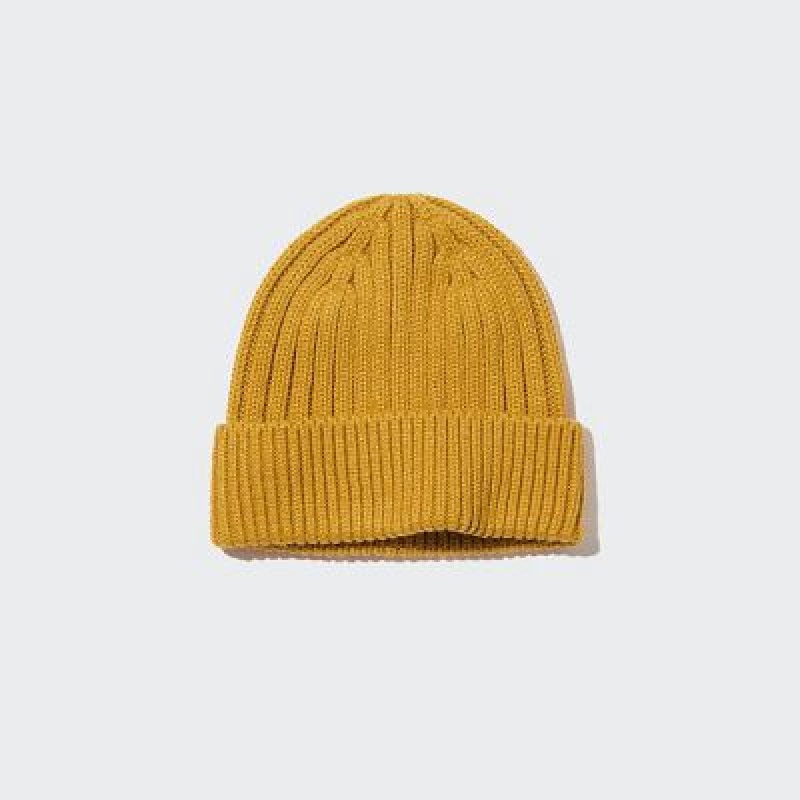 Uniqlo HEATTECH Ribbed Mössa Dam Gula | 6896144