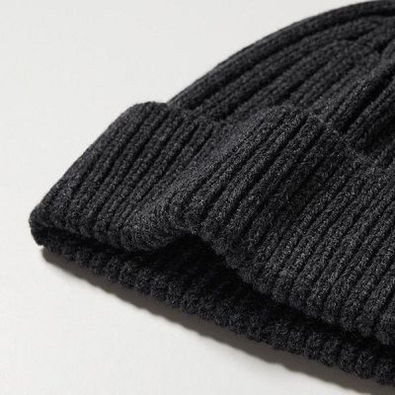 Uniqlo HEATTECH Ribbed Mössa Dam Svarta | 5126034