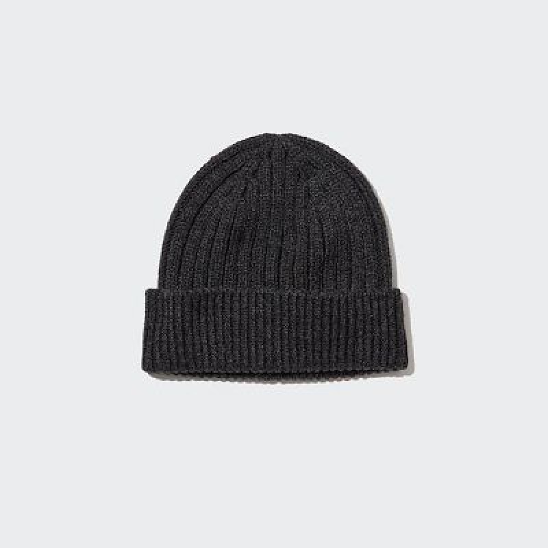 Uniqlo HEATTECH Ribbed Mössa Dam Svarta | 5126034