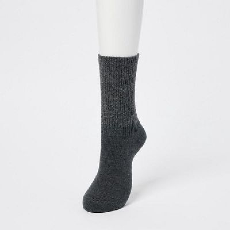 Uniqlo HEATTECH Souffle Yarn Strumpor Dam Svarta | 8456103