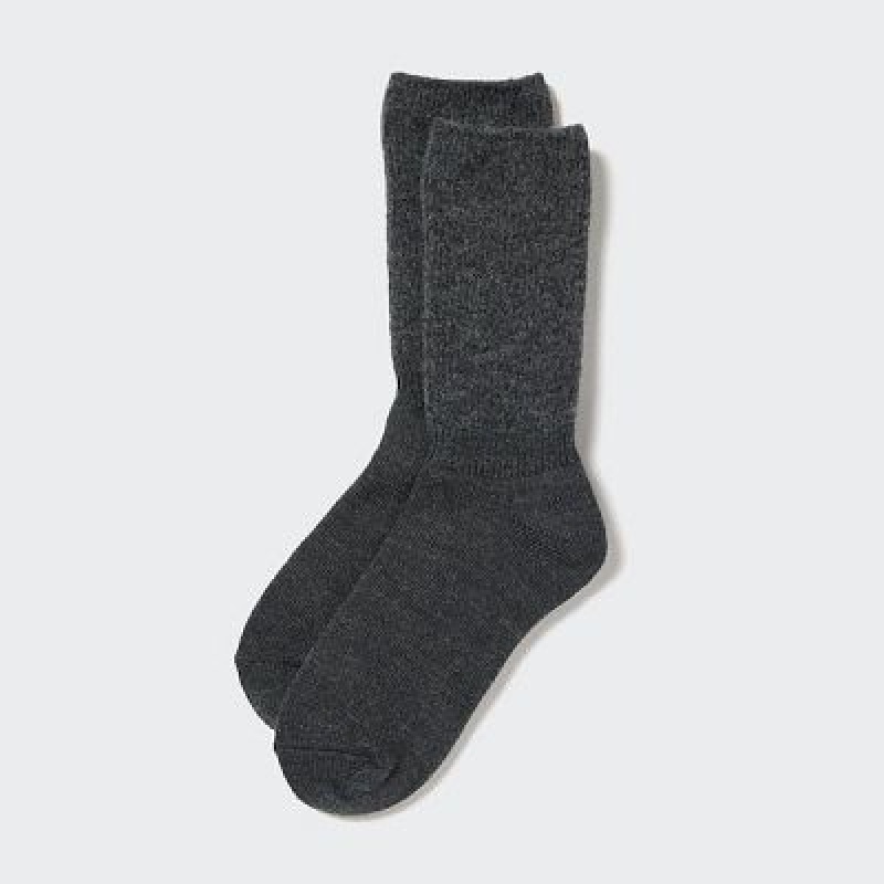 Uniqlo HEATTECH Souffle Yarn Strumpor Dam Svarta | 8456103