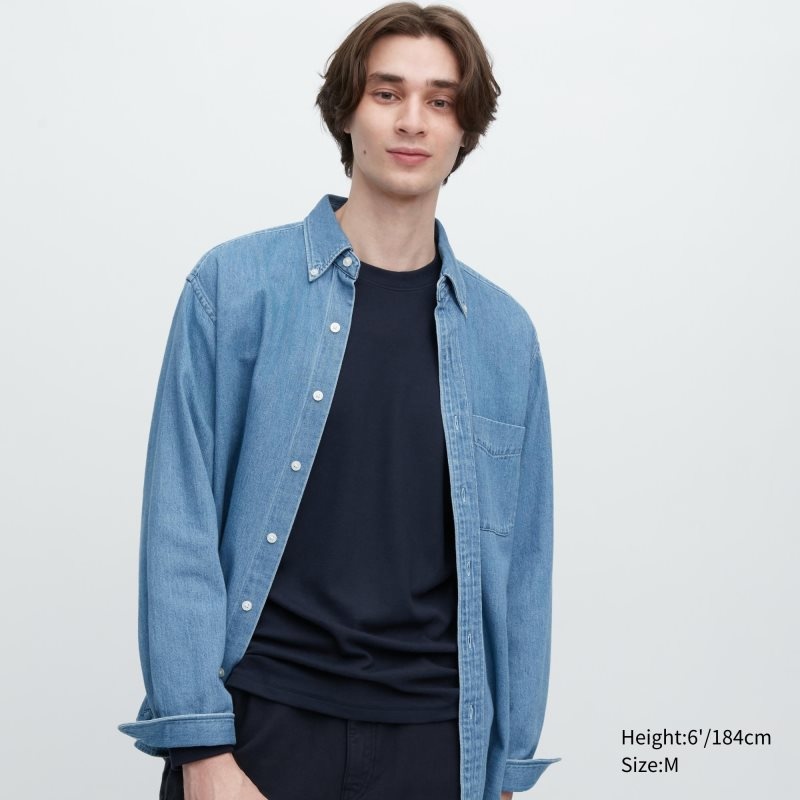 Uniqlo HEATTECH Ultra Warm Crew Neck Long-Sleeve T-shirt Herr Marinblå | 2404801