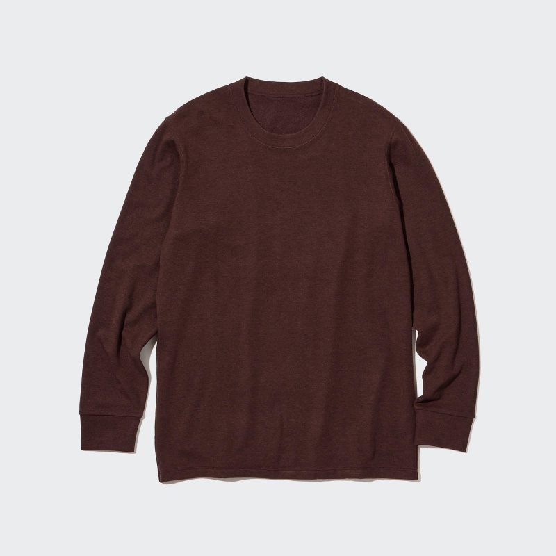 Uniqlo HEATTECH Ultra Warm Crew Neck Long-Sleeve T-shirt Herr Vinröda | 7009058