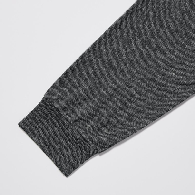 Uniqlo Heattech Crew Neck Long-sleeve T-shirt Herr Grå | 7250486