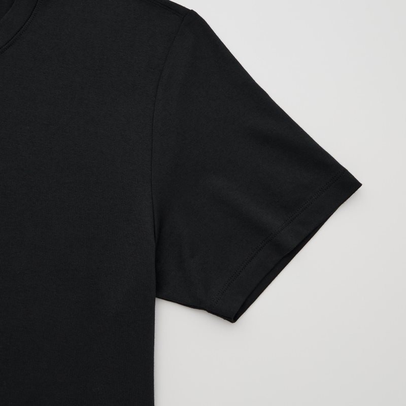 Uniqlo Heattech Crew Neck Short Sleeve T-shirt Herr Svarta | 3024959