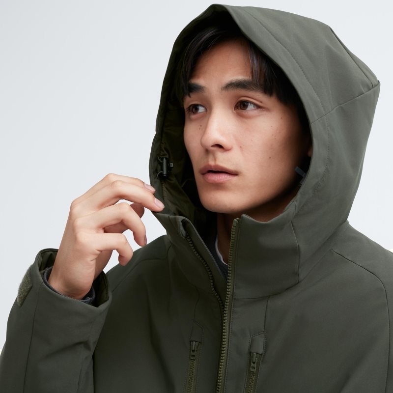 Uniqlo Hybrid Down 3d Cut Parka Herr Beige | 9140060
