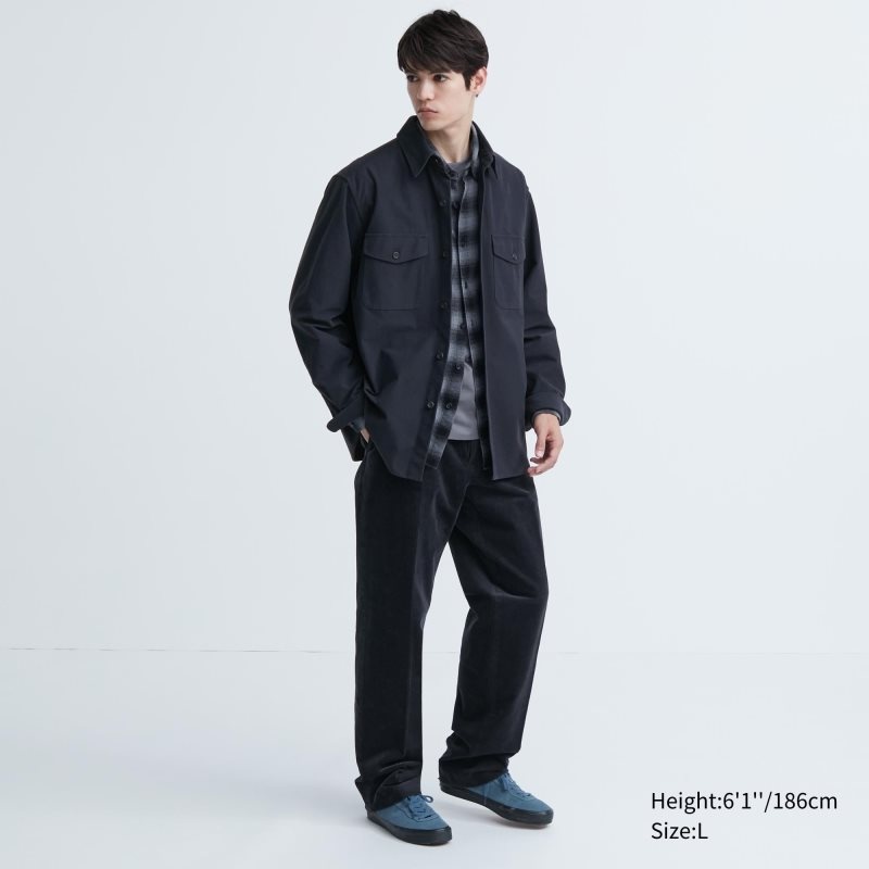 Uniqlo Jersey Utility Long-sleeve Overshirt Skjorta Herr Marinblå | 8805486