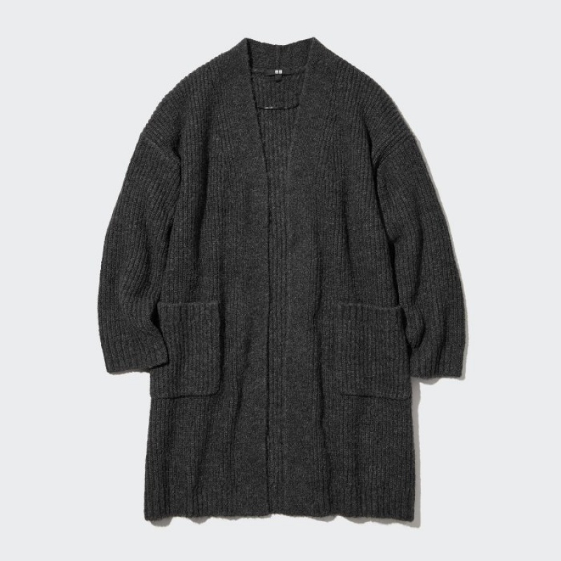 Uniqlo Knitted Long Kofta Dam Grå | 4124632