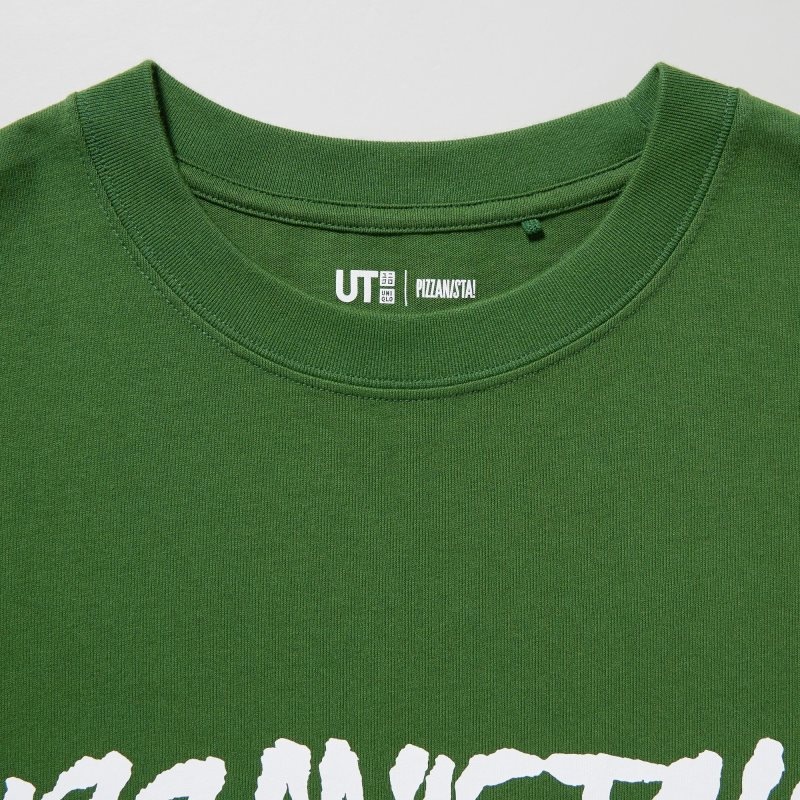 Uniqlo L.A. Eats Ut Oversized Short-sleeve Graphic Pizzanista! T-shirt Herr Gröna | 8329486