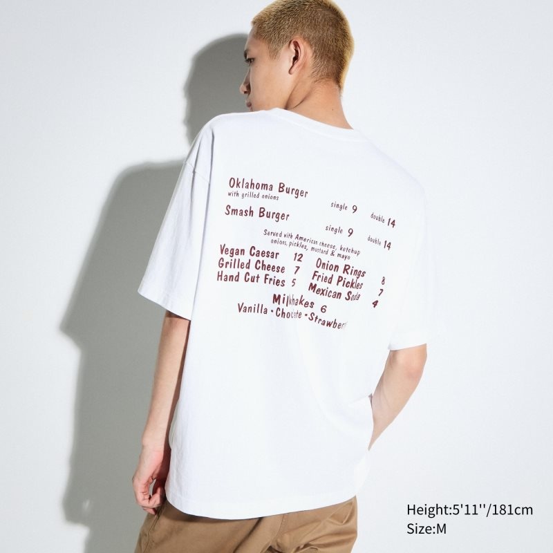 Uniqlo L.A. Eats Ut Oversized Short-sleeve Graphic Burger She Wrote T-shirt Herr Vita | 4179607