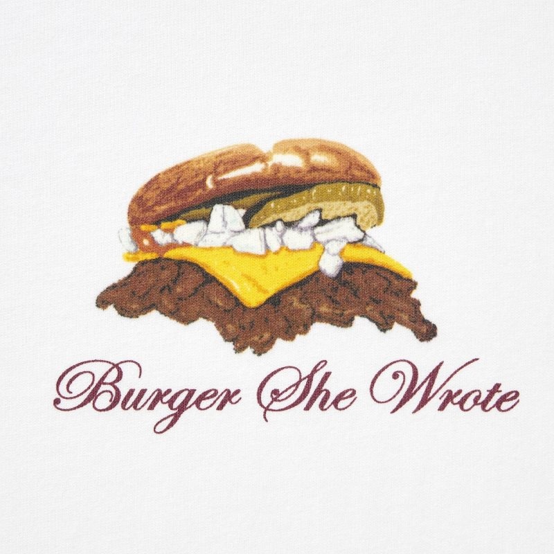 Uniqlo L.A. Eats Ut Oversized Short-sleeve Graphic Burger She Wrote T-shirt Herr Vita | 4179607