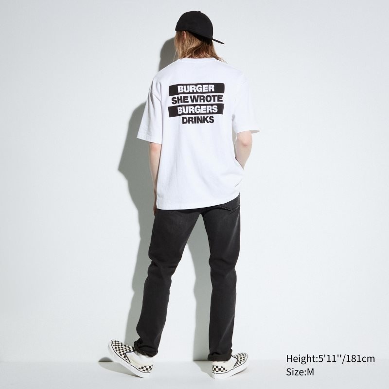 Uniqlo L.A. Eats Ut Oversized Short-sleeve Graphic Burger She Wrote T-shirt Herr Vita | 9030963
