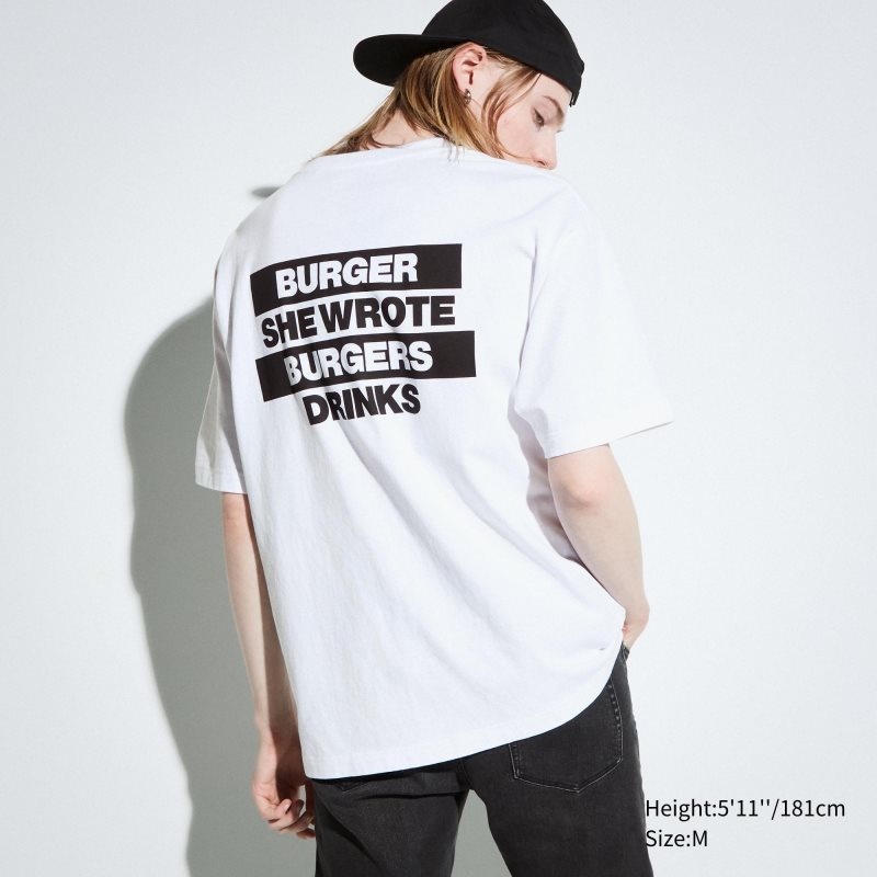 Uniqlo L.A. Eats Ut Oversized Short-sleeve Graphic Burger She Wrote T-shirt Herr Vita | 9030963