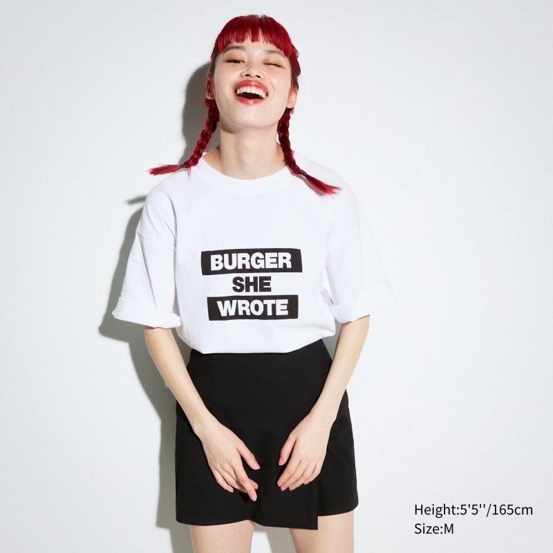 Uniqlo L.A. Eats Ut Oversized Short-sleeve Graphic Burger She Wrote T-shirt Herr Vita | 9030963