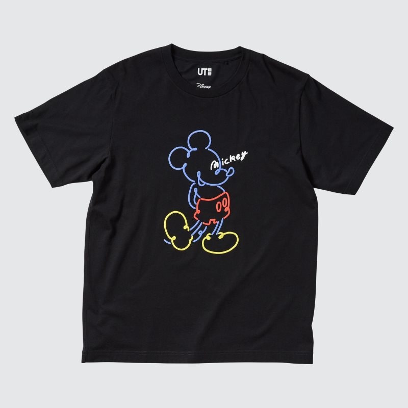 Uniqlo Mickey Stands Ut Short-sleeve Graphic T-shirt Herr Svarta | 773337