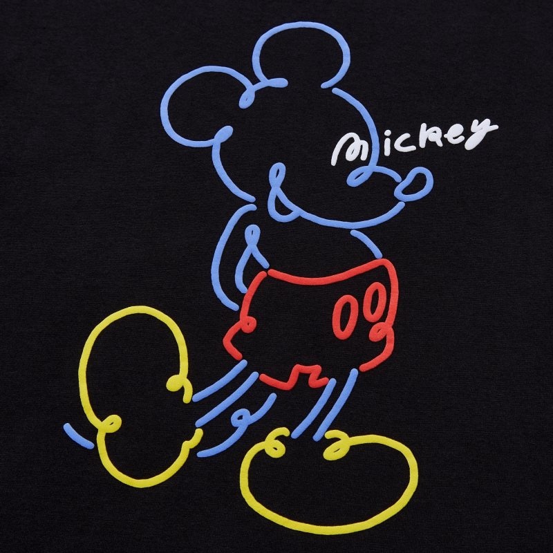 Uniqlo Mickey Stands Ut Short-sleeve Graphic T-shirt Herr Svarta | 773337