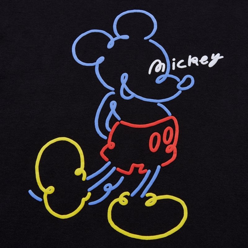 Uniqlo Mickey Stands Ut Short-sleeve Graphic T-shirt Herr Svarta | 773337