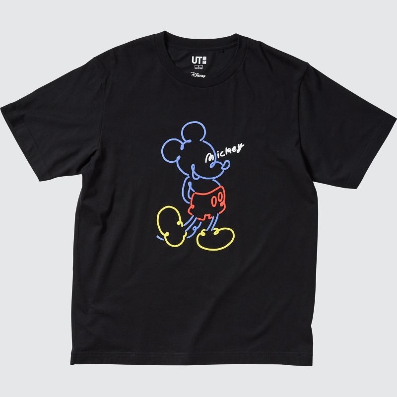 Uniqlo Mickey Stands Ut Short-sleeve Graphic T-shirt Herr Svarta | 773337