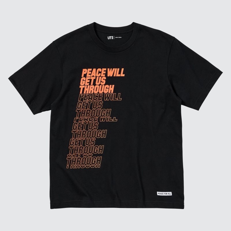 Uniqlo Peace For All Shingo Kunieda Short Sleeve Graphic T-shirt Herr Svarta | 5102136
