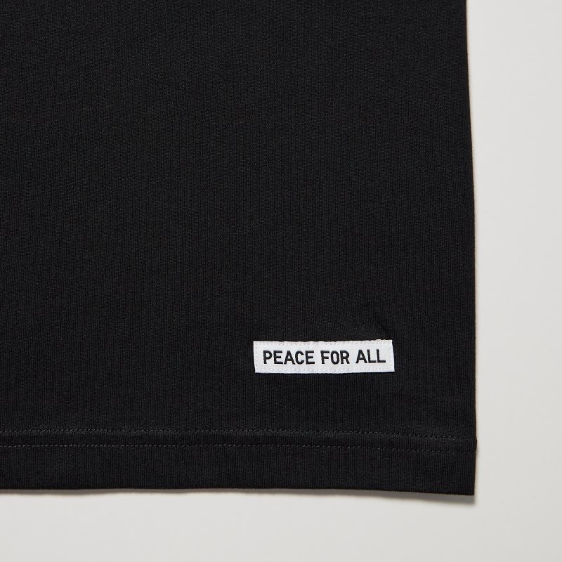 Uniqlo Peace For All Shingo Kunieda Short Sleeve Graphic T-shirt Herr Svarta | 5102136