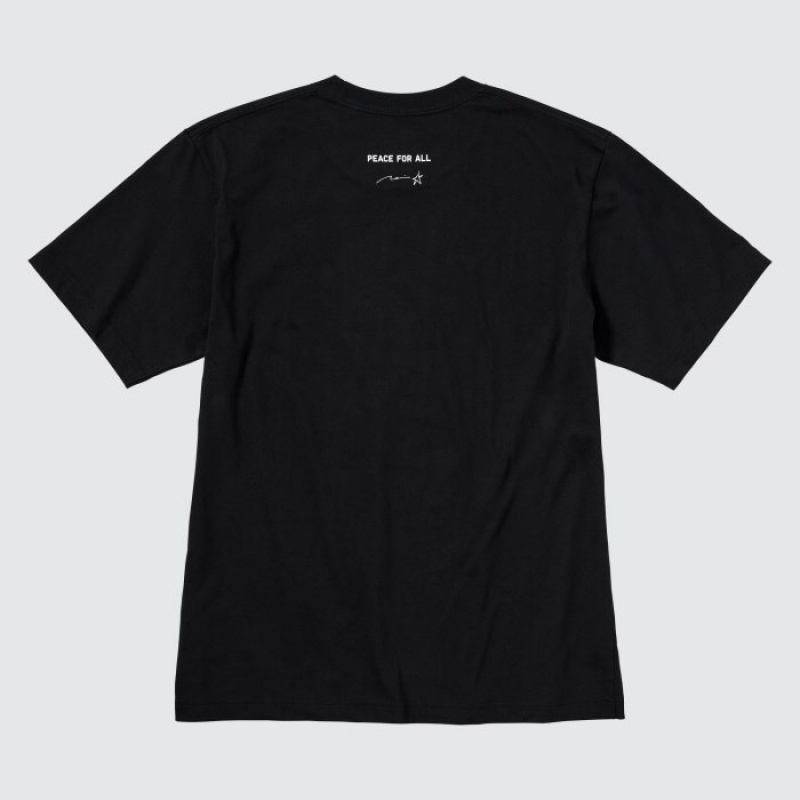 Uniqlo Peace For All Short-sleeve Graphic Rei Inamoto T-shirt Dam Svarta | 6511387