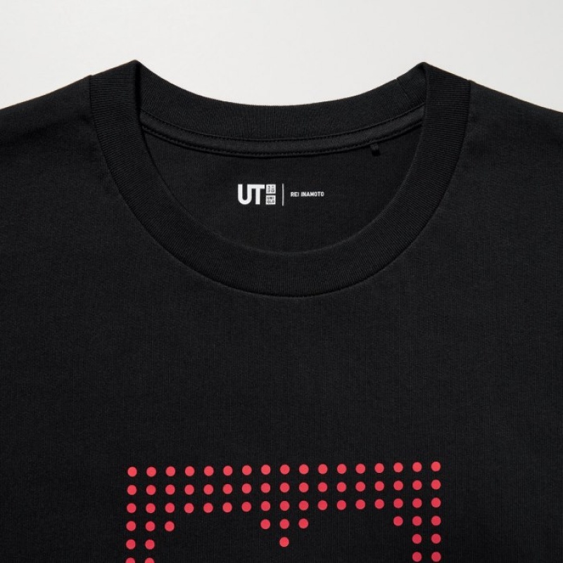 Uniqlo Peace For All Short-sleeve Graphic Rei Inamoto T-shirt Dam Svarta | 6511387