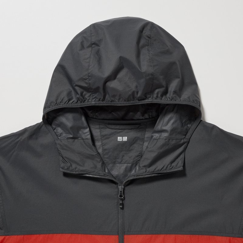 Uniqlo Pocketable Uv Protection 3d Cut Color Block Parka Herr Röda | 4114964