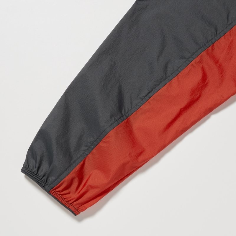 Uniqlo Pocketable Uv Protection 3d Cut Color Block Parka Herr Röda | 4114964